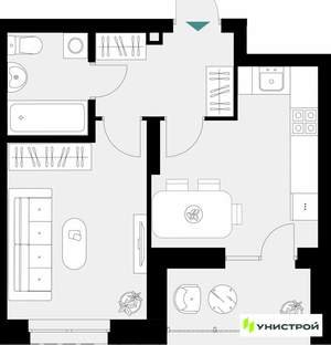 1-к квартира, вторичка, 34м2, 2/17 этаж