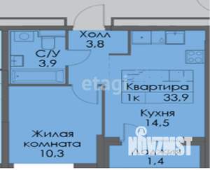 1-к квартира, вторичка, 34м2, 15/26 этаж