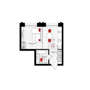 Студия квартира, вторичка, 30м2, 10/25 этаж