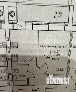 1-к квартира, вторичка, 34м2, 1/10 этаж