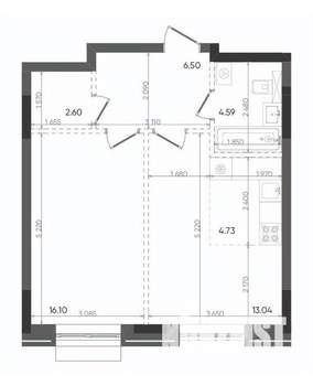 2-к квартира, вторичка, 48м2, 13/14 этаж