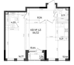3-к квартира, вторичка, 67м2, 4/9 этаж