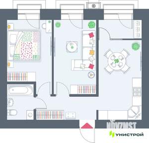 2-к квартира, вторичка, 53м2, 10/10 этаж