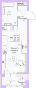 Студия квартира, вторичка, 28м2, 20/25 этаж