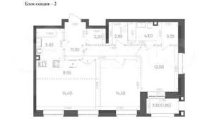 2-к квартира, вторичка, 82м2, 23/24 этаж