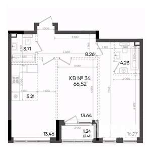 3-к квартира, вторичка, 67м2, 2/9 этаж