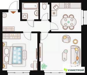 2-к квартира, вторичка, 56м2, 6/20 этаж