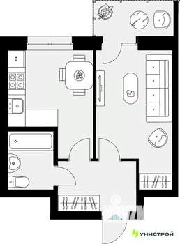 1-к квартира, вторичка, 35м2, 12/18 этаж