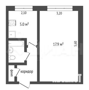 1-к квартира, вторичка, 31м2, 5/9 этаж
