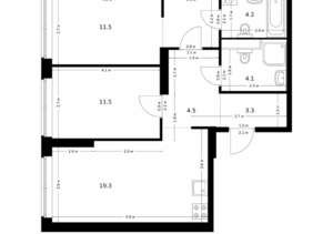 2-к квартира, вторичка, 64м2, 2/14 этаж