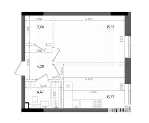 1-к квартира, вторичка, 41м2, 7/14 этаж