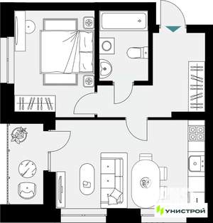 1-к квартира, вторичка, 45м2, 10/18 этаж