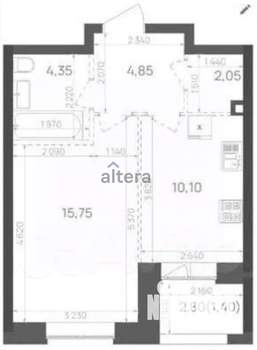 1-к квартира, вторичка, 39м2, 7/24 этаж