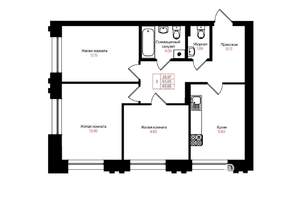 3-к квартира, вторичка, 66м2, 6/25 этаж
