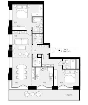 2-к квартира, вторичка, 103м2, 5/5 этаж