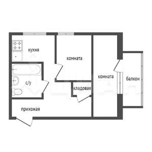 2-к квартира, вторичка, 45м2, 4/4 этаж