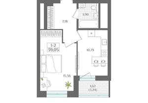 1-к квартира, вторичка, 35м2, 17/22 этаж