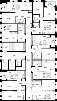 1-к квартира, строящийся дом, 38м2, 10/20 этаж