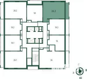2-к квартира, вторичка, 59м2, 23/25 этаж