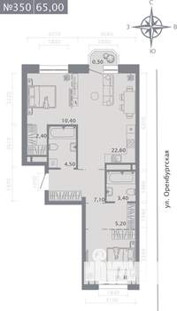 2-к квартира, строящийся дом, 65м2, 4/25 этаж