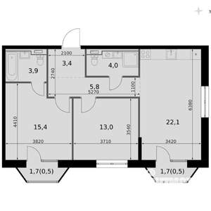 3-к квартира, вторичка, 69м2, 13/14 этаж