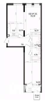 3-к квартира, вторичка, 70м2, 8/9 этаж