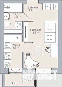1-к квартира, вторичка, 26м2, 8/8 этаж