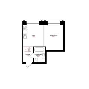 Студия квартира, вторичка, 30м2, 2/25 этаж