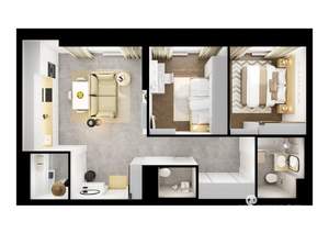 2-к квартира, вторичка, 62м2, 3/26 этаж