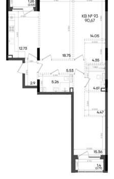 3-к квартира, вторичка, 91м2, 9/9 этаж