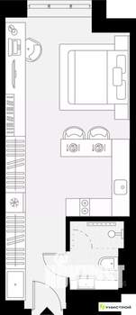 1-к квартира, вторичка, 28м2, 3/27 этаж