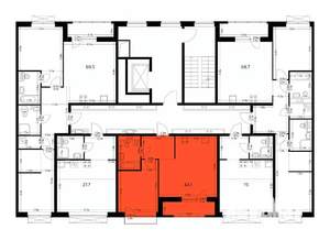 1-к квартира, вторичка, 43м2, 7/7 этаж