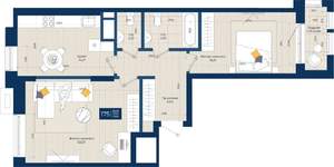 2-к квартира, вторичка, 72м2, 2/9 этаж