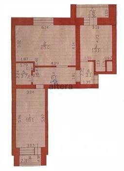 2-к квартира, вторичка, 74м2, 6/9 этаж
