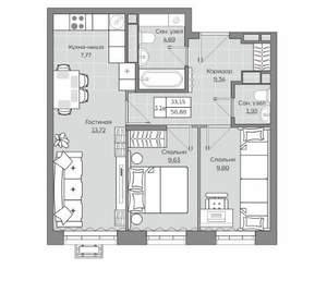 3-к квартира, вторичка, 57м2, 10/19 этаж