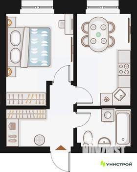 1-к квартира, вторичка, 36м2, 8/20 этаж