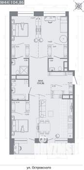 3-к квартира, строящийся дом, 105м2, 8/8 этаж