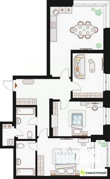 3-к квартира, вторичка, 97м2, 2/20 этаж