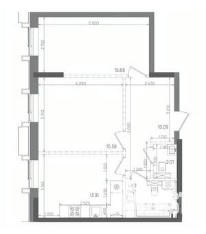 2-к квартира, вторичка, 61м2, 18/22 этаж