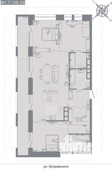 3-к квартира, строящийся дом, 109м2, 4/8 этаж