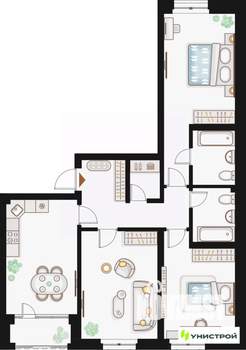 3-к квартира, вторичка, 91м2, 5/20 этаж