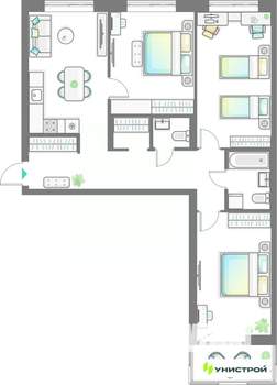 3-к квартира, вторичка, 90м2, 7/10 этаж