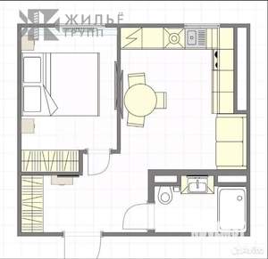 1-к квартира, вторичка, 31м2, 1/9 этаж