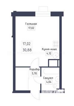 1-к квартира, вторичка, 31м2, 19/25 этаж