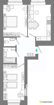 2-к квартира, вторичка, 60м2, 6/10 этаж