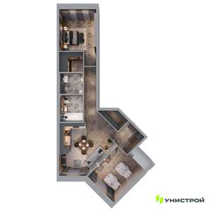 2-к квартира, вторичка, 89м2, 2/8 этаж
