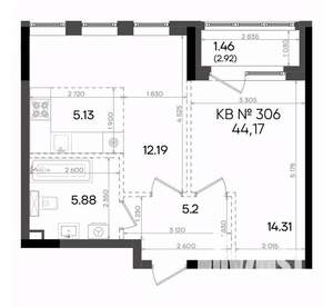 2-к квартира, вторичка, 44м2, 2/23 этаж