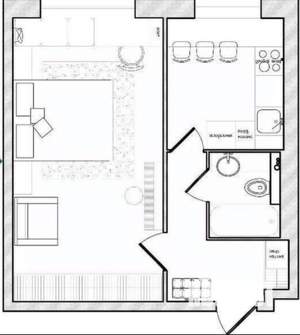 1-к квартира, вторичка, 37м2, 1/9 этаж