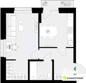 1-к квартира, вторичка, 41м2, 7/18 этаж