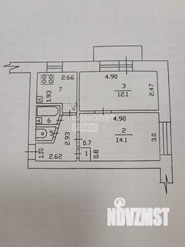 2-к квартира, вторичка, 41м2, 4/5 этаж